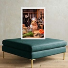 Quadro Decorativo Cozinha - Ratinho 45x34cm - Com Vidro Moldu