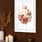 Quadro Decorativo Cozinha Vintage Chá  - 70x50cm Moldura Preta