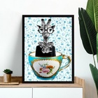 Quadro Decorativo Cozinha Vintage - Girafa Xícara 24x18cm - C