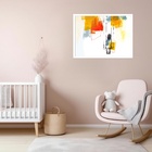 Quadro Decorativo Criança Balanço Abstrato  - 50x70cm Moldura