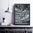 Quadro Decorativo Crianças Com Balões Coloridos 24x18cm - Com