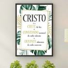 Quadro Decorativo Cristo É O Chefe Do Lar 45x34cm Moldura Pre