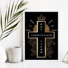 Quadro Decorativo Cruz Santíssima Trindade 45x34cm Moldura:ma