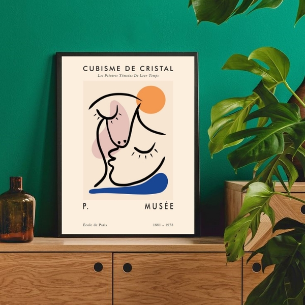 Quadro Decorativo Cubismo Matisse 33x24cm Moldura:madeira Bra