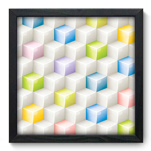 Quadro Decorativo - Cubos - 33cm X 33cm - 033qdap
