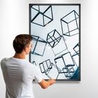 Quadro Decorativo Cubos Abstratos 60x90x2,8 Pvc Luven Pre