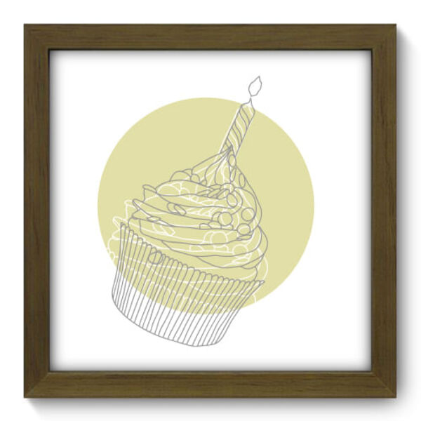 Quadro Decorativo - Cupcake - 22cm X 22cm - 045qdcm