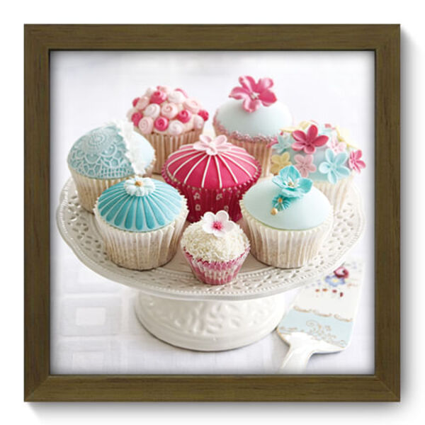 Quadro Decorativo - Cupcakes - 22cm X 22cm - 030qdcm