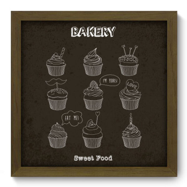 Quadro Decorativo - Cupcakes - 33cm X 33cm - 043qdcm