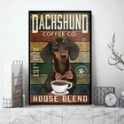 Quadro Decorativo Dachshund Coffee 33x24cm - Com Vidro Moldur