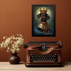 Quadro Decorativo Dachshund Rei 33x24cm - Com Vidro Moldura P