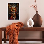 Quadro Decorativo Dachshund Rei - Caramelo 33x24cm - Com Vidr