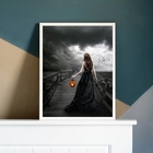 Quadro Decorativo Dama Da Noite 33x24cm - Com Vidro Moldura:m