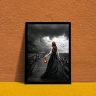 Quadro Decorativo Dama Da Noite 33x24cm Moldura:madeira Preta