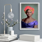 Quadro Decorativo Dandara Dos Palmares 45x34cm - Com Vidro Mo