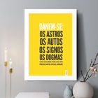 Quadro Decorativo Dane-se 33x24cm Moldura Branca