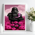 Quadro Decorativo Darth Com Bebê 45x34cm Moldura Branca