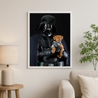 Quadro Decorativo Darth Com Cachorrinho 45x34cm Moldura Preta