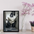 Quadro Decorativo Darth No Banheiro 45x34cm - Com Vidro Moldu
