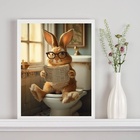 Quadro Decorativo De Banheiro - Coelhinho No Vaso 33x24cm Mol