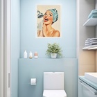 Quadro Decorativo De Banheiro Pin Up Girl 45x34cm Moldura Pre