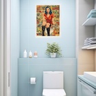 Quadro Decorativo De Banheiro Pin Up Quadrinhos 33x24cm - Com