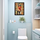 Quadro Decorativo De Banheiro Pin Up Quadrinhos 33x24cm - Com