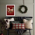 Quadro Decorativo De Natal - Cavalinho 24x18cm - Com Vidro Mo