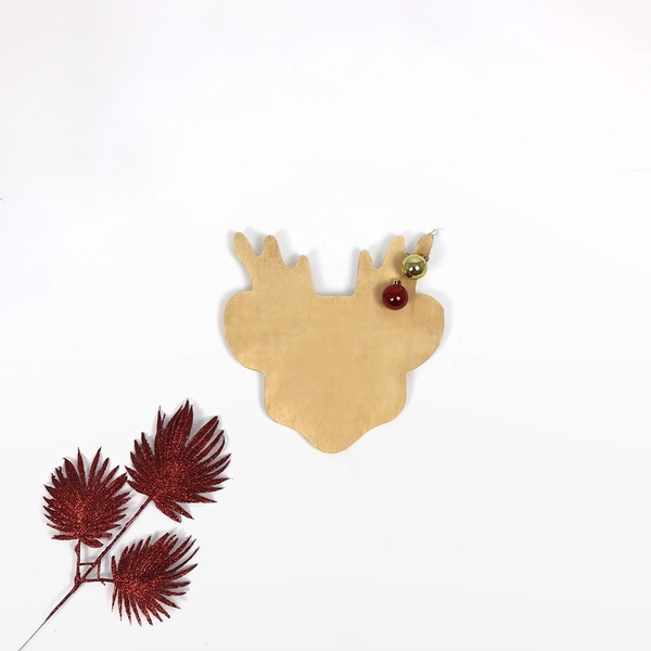 Quadro Decorativo De Natal Em Pinus - Cervo Nórdico 25x25