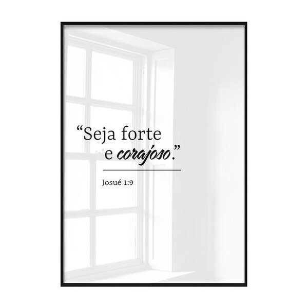 Quadro Decorativo De Vidro Minimalista Frase Seja Forte E Cor