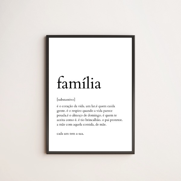 Quadro Decorativo Definição De Família 45x34cm - Com Vidro Mo