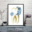 Quadro Decorativo Dente Com Flores 24x18cm Moldura:madeira Pr