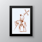 Quadro Decorativo Desenho De Don quixote 45x34cm Moldura:made
