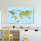 Quadro Decorativo Desenho Infantil Mapa Mund