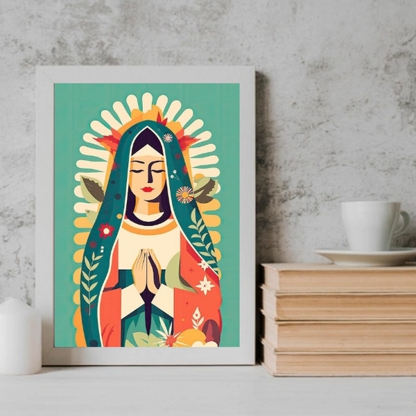 Quadro Decorativo Desenho Nossa Senhora do carmo 33x24cm Mold