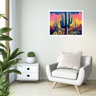 Quadro Decorativo Deserto Cactos Vibrantes  - 50x70cm Moldura