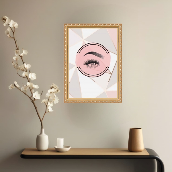 Quadro Decorativo Design Sombrancelhas 33x24cm - Com Vidro Mo