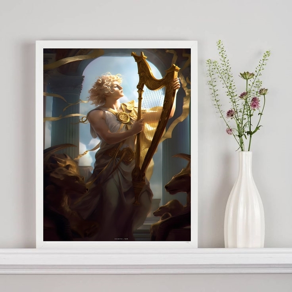 Quadro Decorativo Deus Da Música- Apolo 45x34cm Moldura:madei