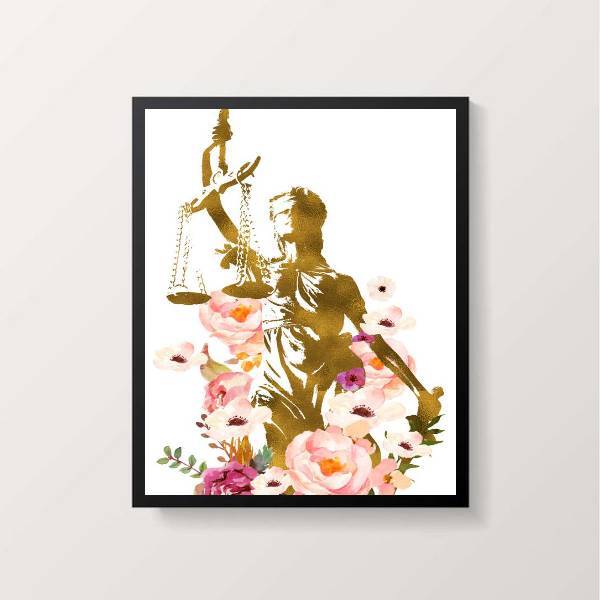 Quadro Decorativo Deusa Da Justiça Estilo Aquarela 45x34cm A3