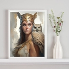 Quadro Decorativo Deusa Da Sabedoria- Atena 45x34cm - Com Vid