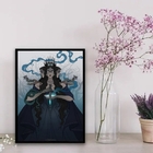 Quadro Decorativo Deusa Hecate 33x24cm Moldura:madeira Branca