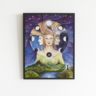 Quadro Decorativo Deusa Tríplice 45x34cm Moldura:madeira Preta