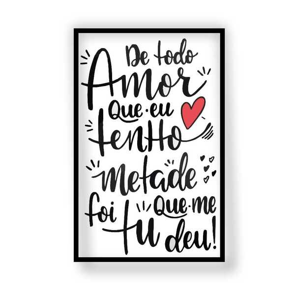 Quadro Decorativo Dia Das Mães 40x60 Moldura Preta - 14 - Pre