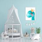 Quadro Decorativo Dinossaurinho Fofo Azul 45x34cm A3 (45 X 34)