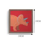Quadro Decorativo Dinossauro Vermelho Vermelho 24x24cm