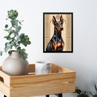 Quadro Decorativo Dobermann - Art Nouveau 24x18cm - Com Vidro