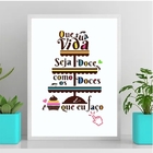 Quadro Decorativo Doces Que Faço 33x24cm - Com Vidro Moldura:
