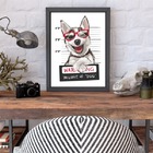 Quadro Decorativo Dog Prisioneiro 24x18cm Moldura:madeira Pre