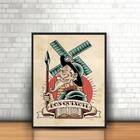 Quadro Decorativo Dom Quixote Pop 33x24cm - Com Vidro Moldura