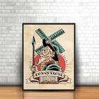 Quadro Decorativo Dom Quixote Pop 33x24cm Moldura:madeira Pre